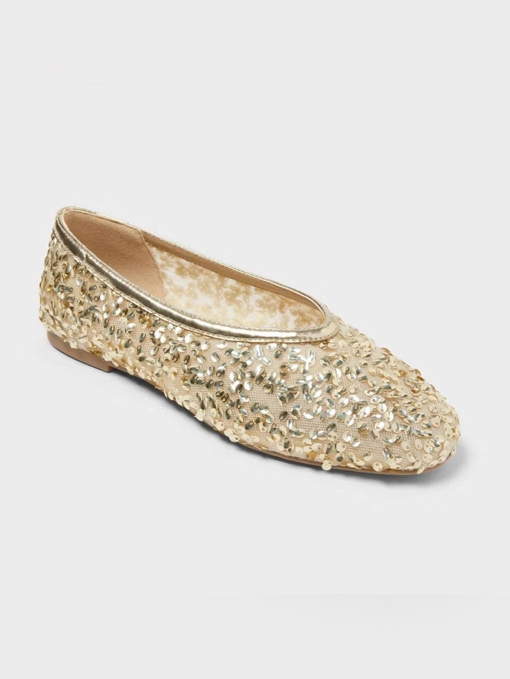 Women’s Sammie Shoes with Memory Foam Insole - A New Day Champagne